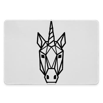 Geometrischer Einhornkopf Linienkunst (black) - Mousepad groß für Gamer - Grau - Vorne