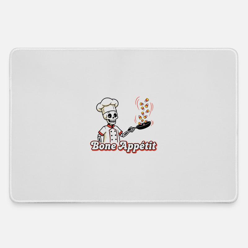 Skull Chef with Candy Snake Design - Large Gaming Mouse Mat - grey