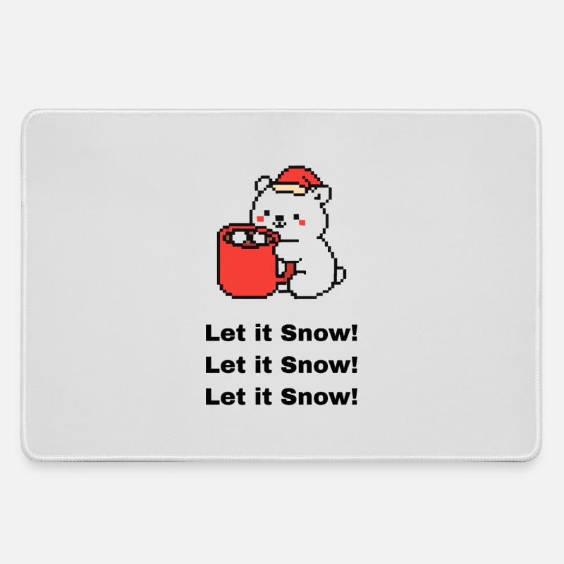 Little Polar Bear - Large Gaming Mouse Mat - grey