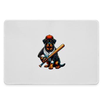 Rottweiler Baseball Hund - Mousepad groß für Gamer - Grau - Vorne