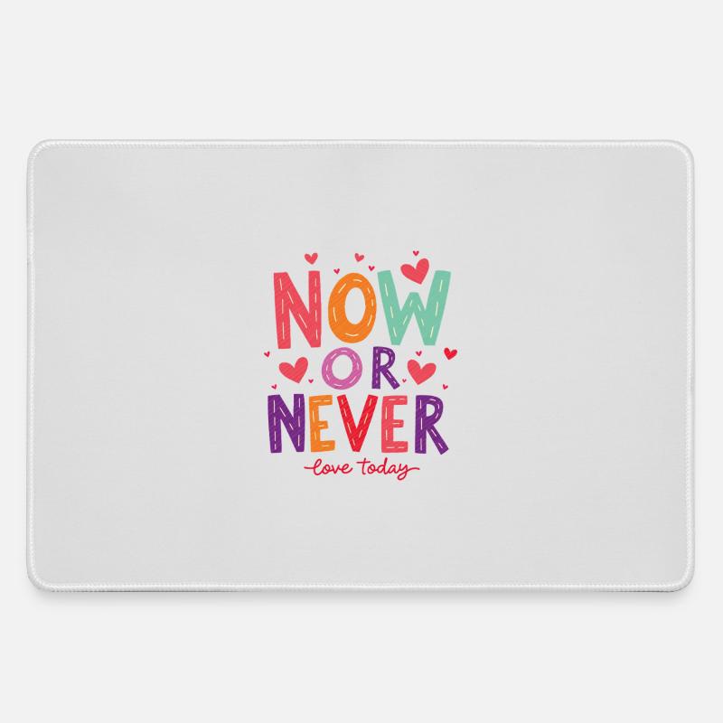 Jetzt oder Nie – Liebe heute! - Mousepad groß für Gamer - Grau