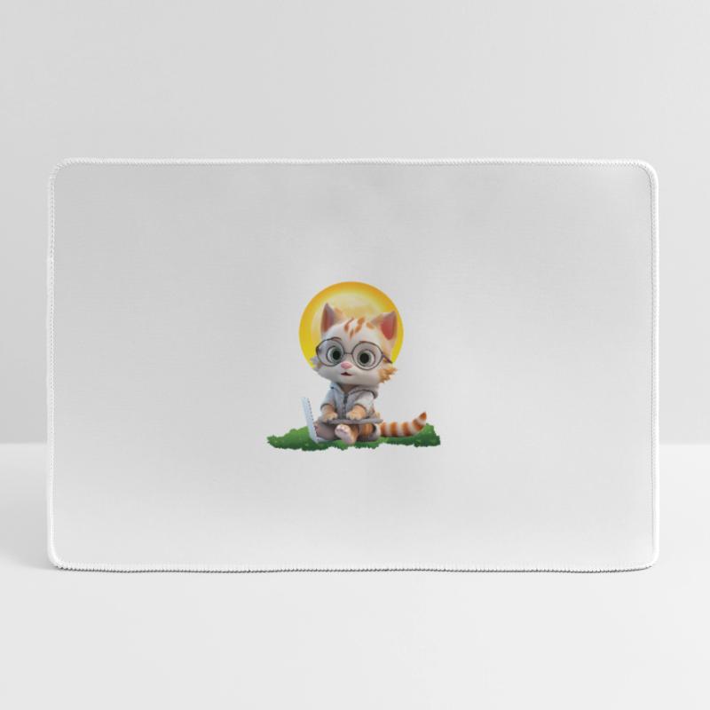 Smart Cat Sun Coder: Kätzchen Laptop Kunstdruck Mousepad groß für Gamer