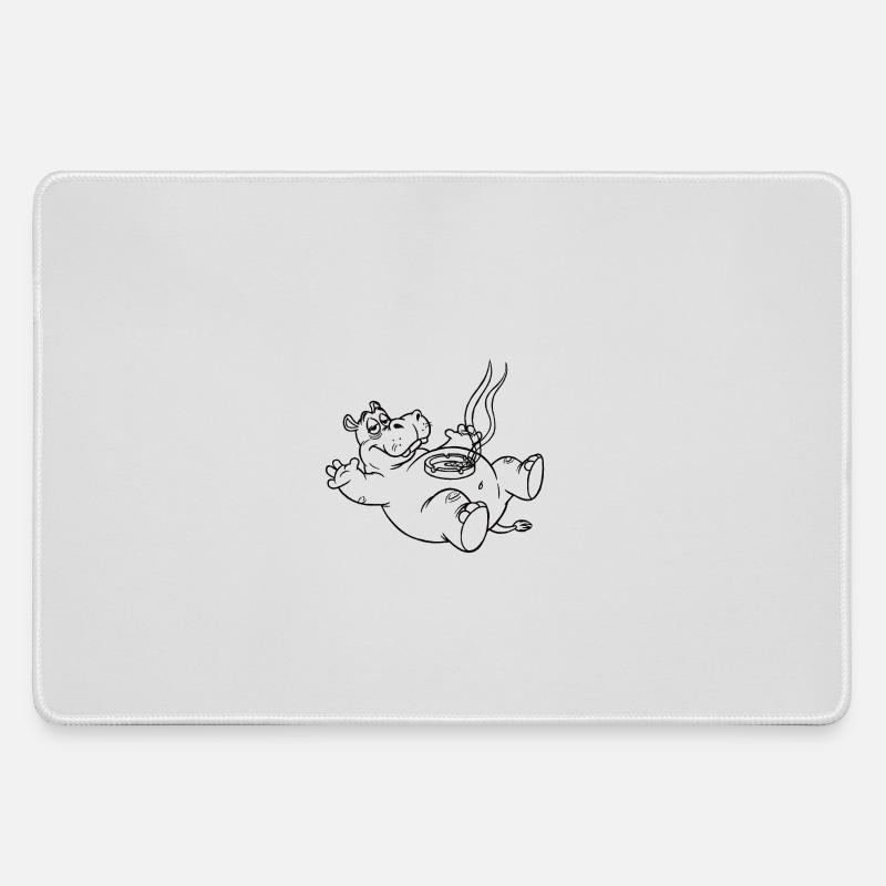Funny Hippo - Large Gaming Mouse Mat - grey