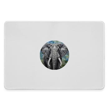 Portrait artistique d’éléphant en mosaïque - Grand tapis de souris gamer - bruyère - Devant