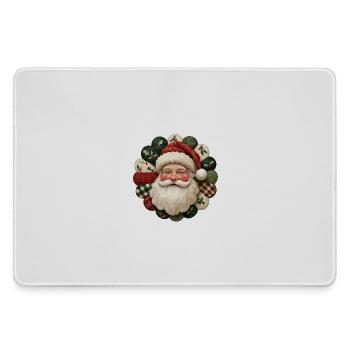 Patchwork Weihnachtsmann Motiv - Mousepad groß für Gamer - Grau - Vorne