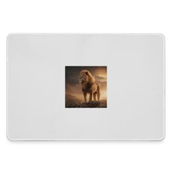 Löwenkönig Majestätisch im Abendlicht - Mousepad groß für Gamer - Grau - Vorne