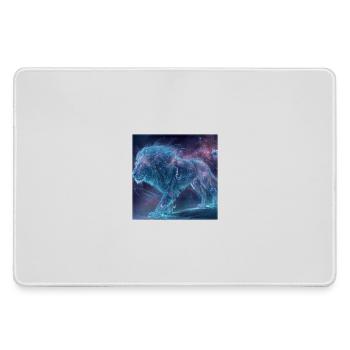 Mystical Star Lion – Futuristic & Magical - Large Gaming Mouse Mat - grey - Front