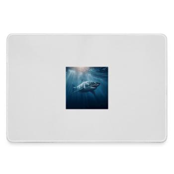 Great White Shark in Sunlight Design Ocean - Large Gaming Mouse Mat - grey - Front