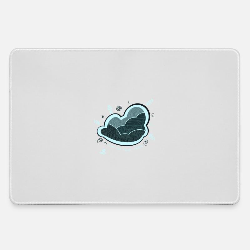 Cloud, Emotion, wütend - Mousepad groß für Gamer - Grau