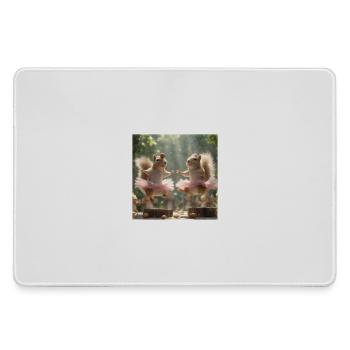 Ballett Eichhörnchen im Tutu mit Eicheln - Mousepad groß für Gamer - Grau - Vorne