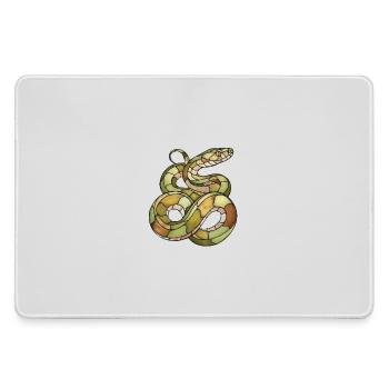 Elegant Mosaic Snake: Stained Glass Reptile Art - Large Gaming Mouse Mat - grey - Front