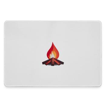 Lagerfeuer Flammen Illustration - Mousepad groß für Gamer - Grau - Vorne