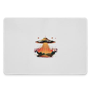 UFO arc over mountains - Large Gaming Mouse Mat - grey - Front