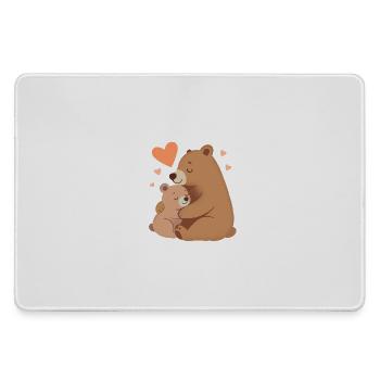 Bear Mom & Baby Bear - Large Gaming Mouse Mat - grey - Front