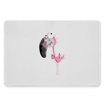 Lustiger Flamingo - Flamingos - Vogel - Comic - Mousepad groß für Gamer - Grau - Vorne