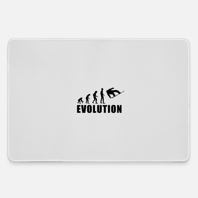 EVOLUTION SNOWBOARD Schnee Winter Geschenk - Mousepad groß für Gamer - Grau