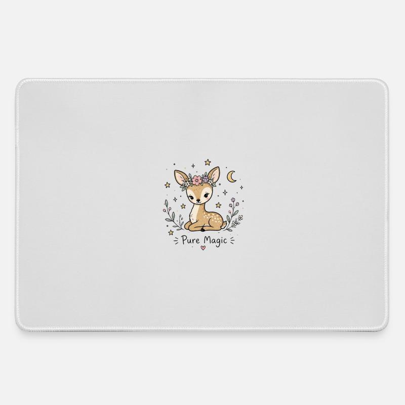 Astro Virgin Deer – Pure Magic - Large Gaming Mouse Mat - grey