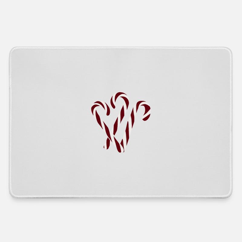 Candy canes - Large Gaming Mouse Mat - grey
