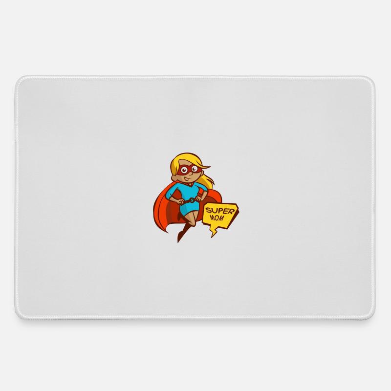 super mom - Large Gaming Mouse Mat - grey