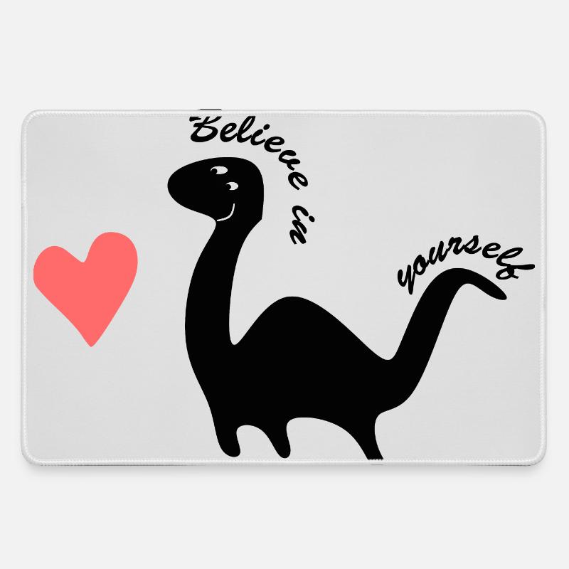 belive in yourself - Large Gaming Mouse Mat - grey