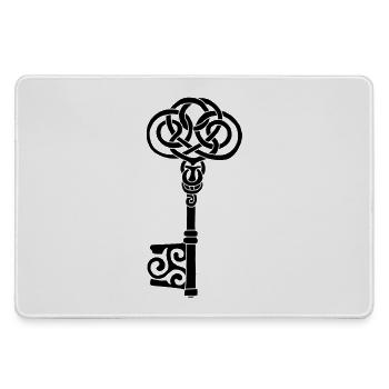 Schwarzer keltischer Schlüssel - Mousepad groß für Gamer - Grau - Vorne