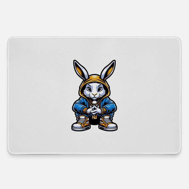 Hood Bunny - Large Gaming Mouse Mat - grey