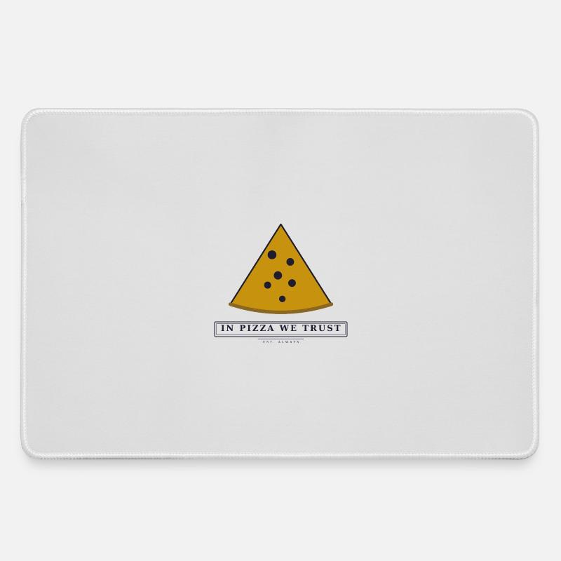 In Pizza We Trust - Large Gaming Mouse Mat - grey