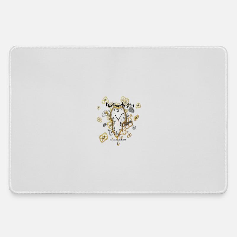 Melting clock with gears - Large Gaming Mouse Mat - grey