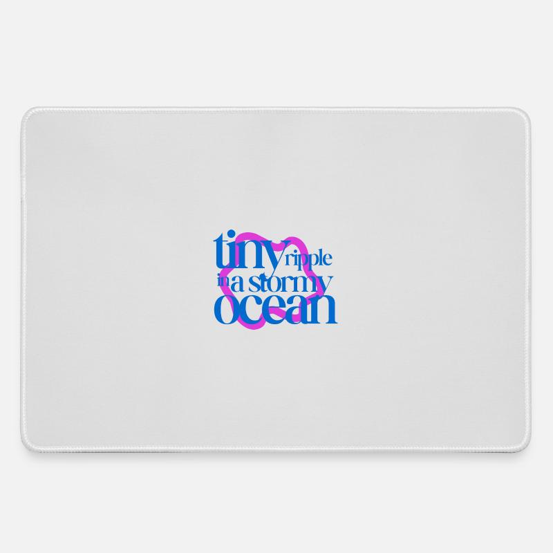Tiny ripple in a stormy ocean (pink background) - Mousepad groß für Gamer - Grau