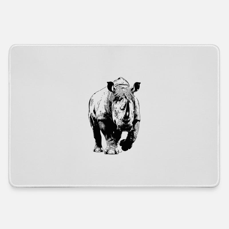 Rhinoceros - Large Gaming Mouse Mat - grey
