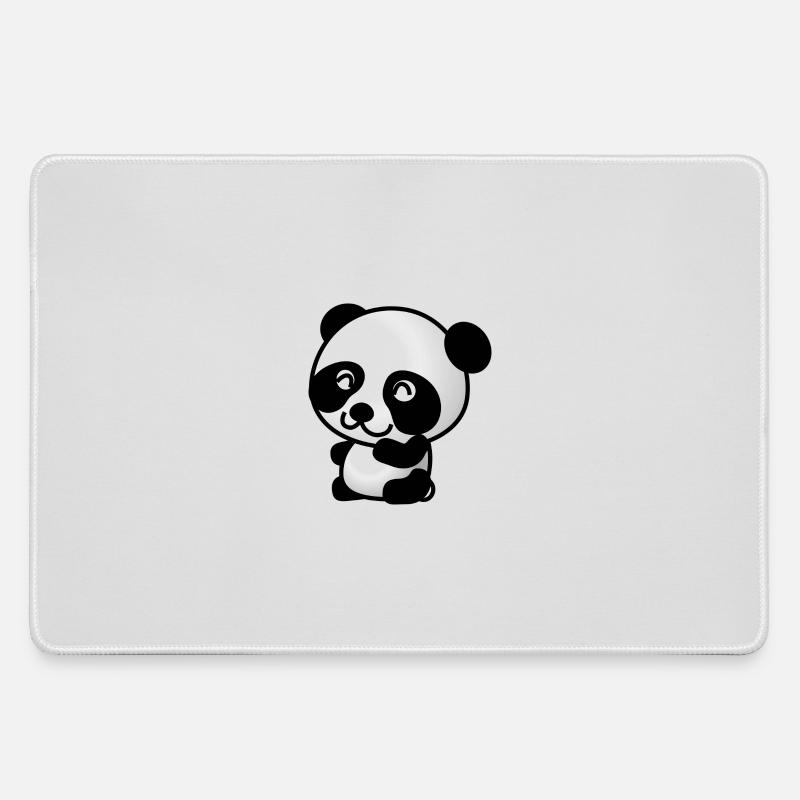 Cute Panda - Large Gaming Mouse Mat - grey