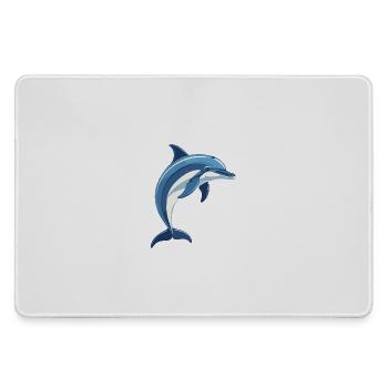 Blauer Delfin springt aus dem Wasser - Mousepad groß für Gamer - Grau - Vorne