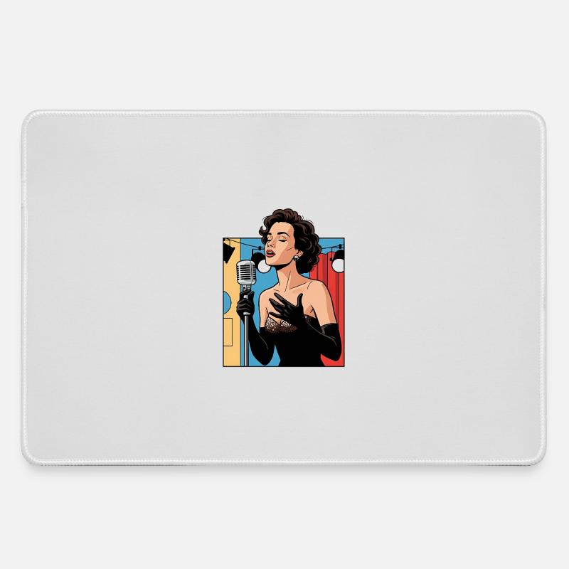 Glamorous stage voice - Large Gaming Mouse Mat - grey