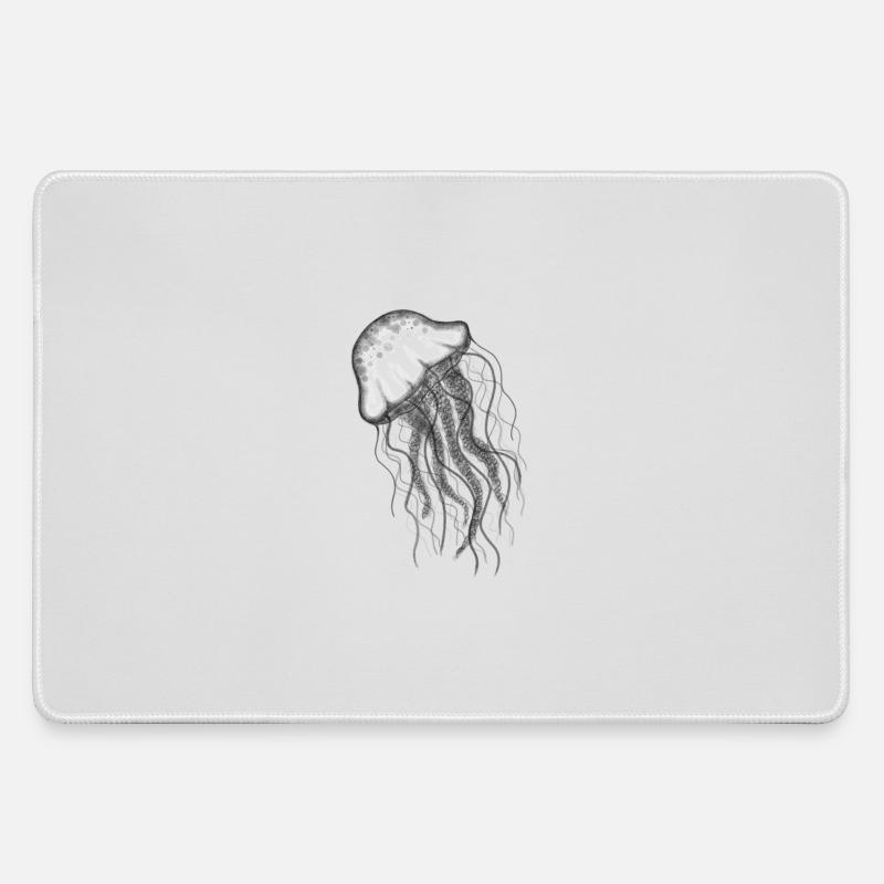 Jellyfish Jellyfish - Large Gaming Mouse Mat - grey
