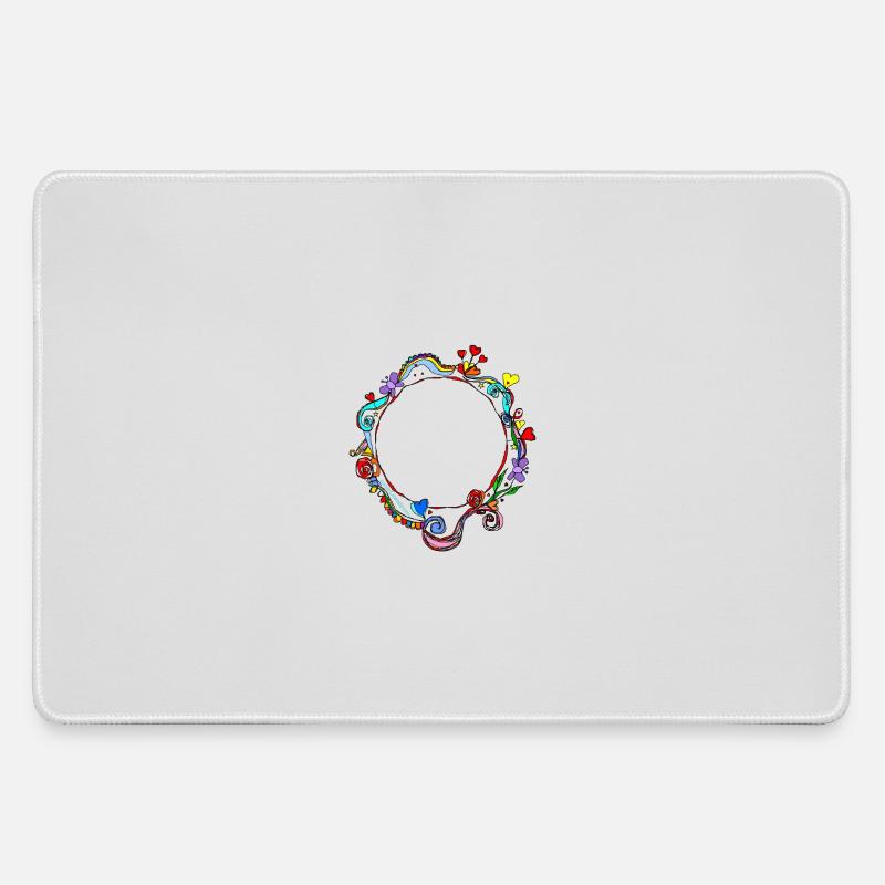 Heart Circle - Large Gaming Mouse Mat - grey