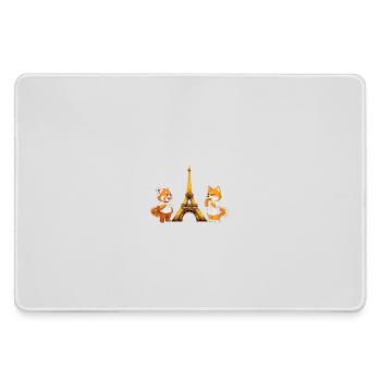 Lazy & Grumpy in Paris - Large Gaming Mouse Mat - grey - Front