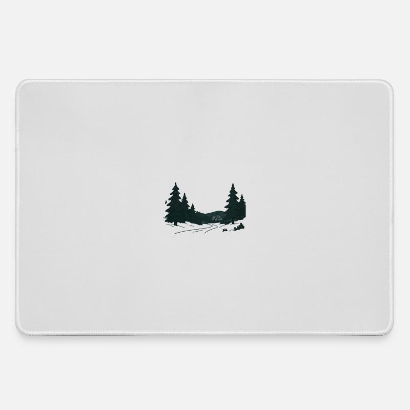 Night Forest Path into Christmas - Large Gaming Mouse Mat - grey