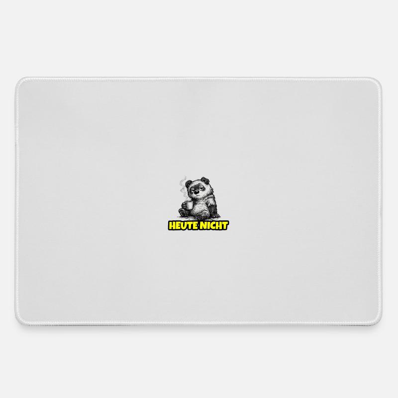 Not Today – Grumpy Bear with Coffee (Sketch) - Large Gaming Mouse Mat - grey