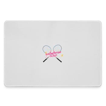 Badminton Kids Neon Racket - Large Gaming Mouse Mat - grey - Front