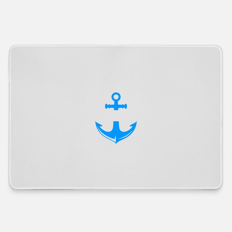 Anchor Crew Nautical Logo - Large Gaming Mouse Mat - grey