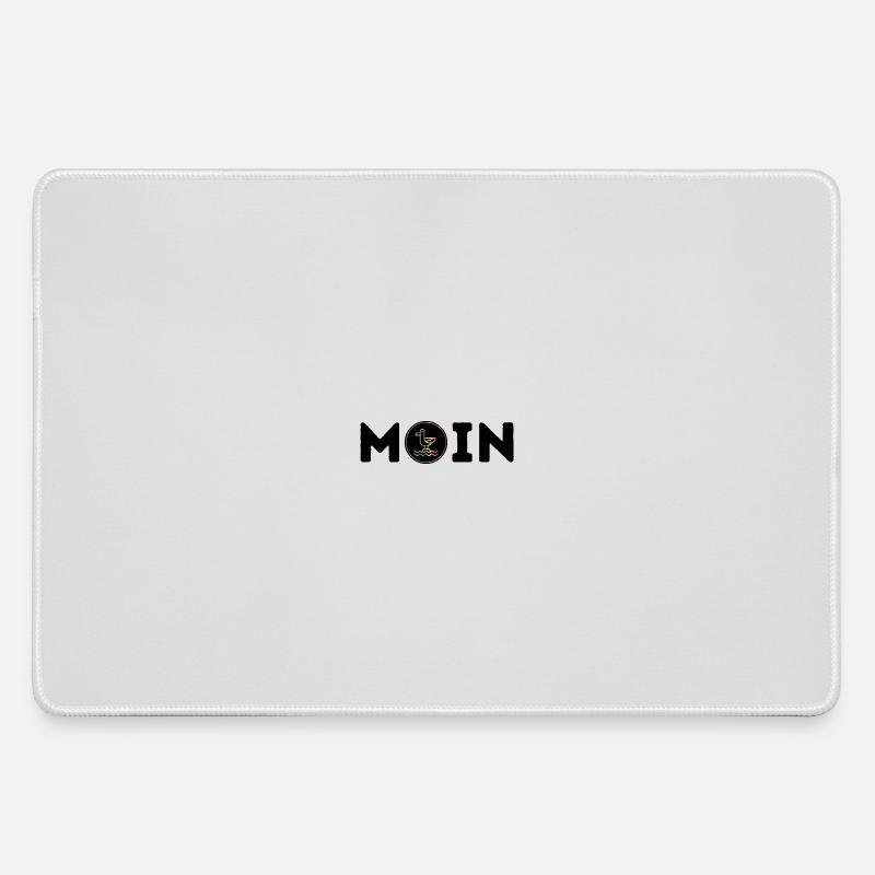 Hello with Seagull - Large Gaming Mouse Mat - grey