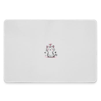 Niedliche Doodle‑Katze - Mousepad groß für Gamer - Grau - Vorne