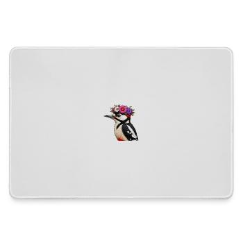 Specht mit Blumenschmuck  - Mousepad groß für Gamer - Grau - Vorne