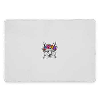 Fuchskopf mit Blumenkranz - Mousepad groß für Gamer - Grau - Vorne