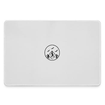 Circle Mountain Silhouette Summit with Birds - Large Gaming Mouse Mat - grey - Front