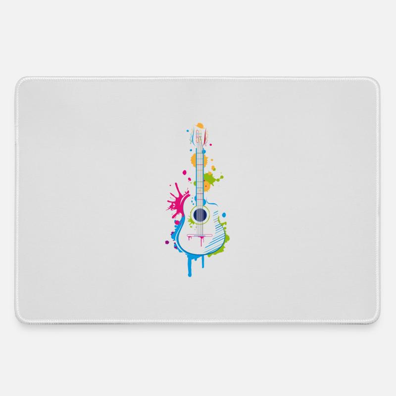 Graffiti guitar - Large Gaming Mouse Mat - grey