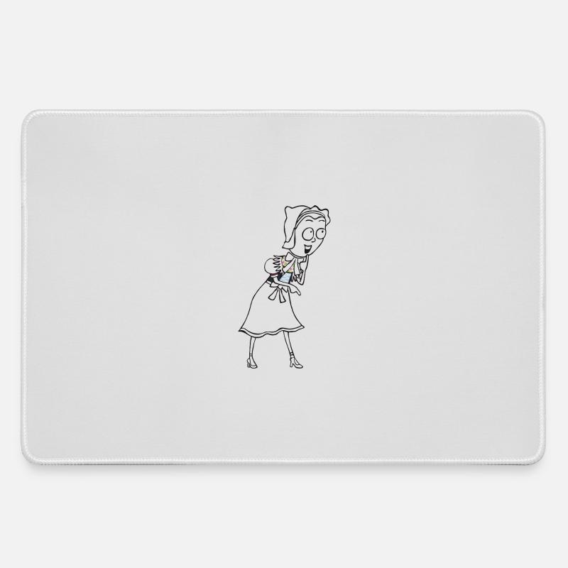 SERBSKA JANKA - contour - - Large Gaming Mouse Mat - grey