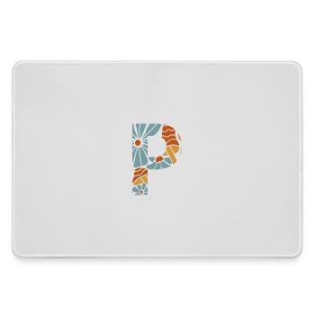 Buchstabe p groovige Blumen Geschenkidee - Mousepad groß für Gamer - Grau - Vorne