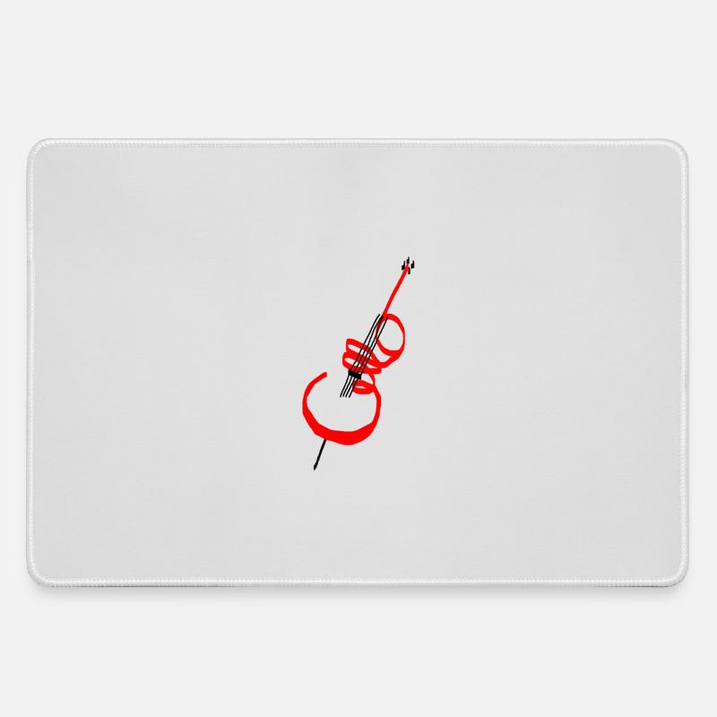 Cello lettering red - Large Gaming Mouse Mat - grey