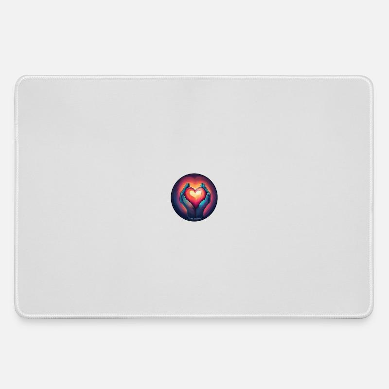 Heart in Hand - Large Gaming Mouse Mat - grey